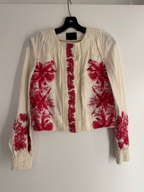 Intermix linen embroidered jacket - XS like NEW!